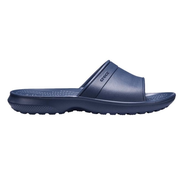 Crocs Classic Navy Slides - Picture 2 of 3